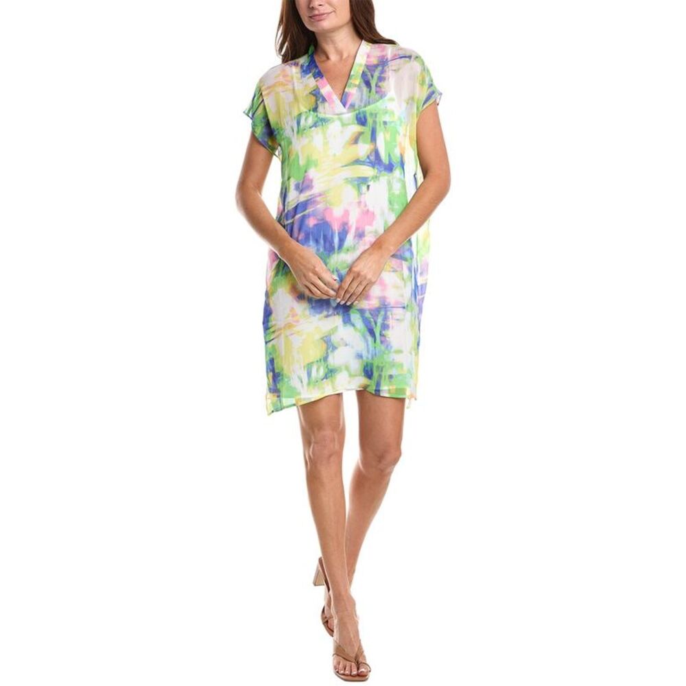 Dkny Womens Printed V-Neck Dress